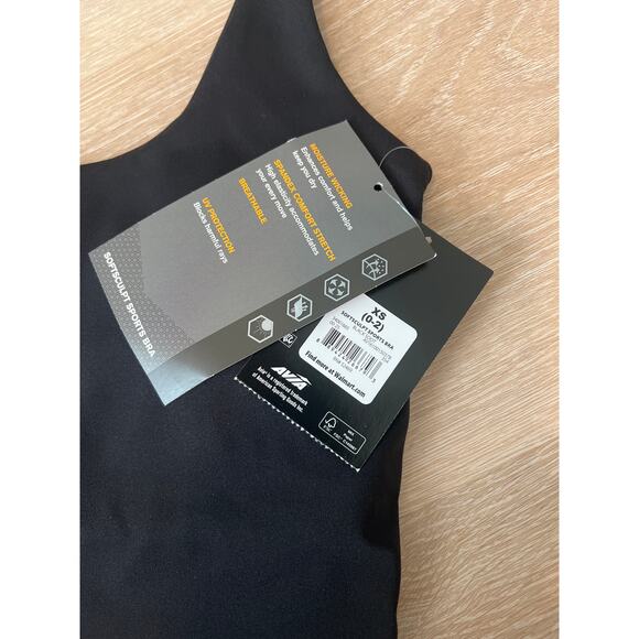 Avia Women’s Softsculpt Sports Bra Size XS Black Compression Athleisure Longline - Picture 3 of 6